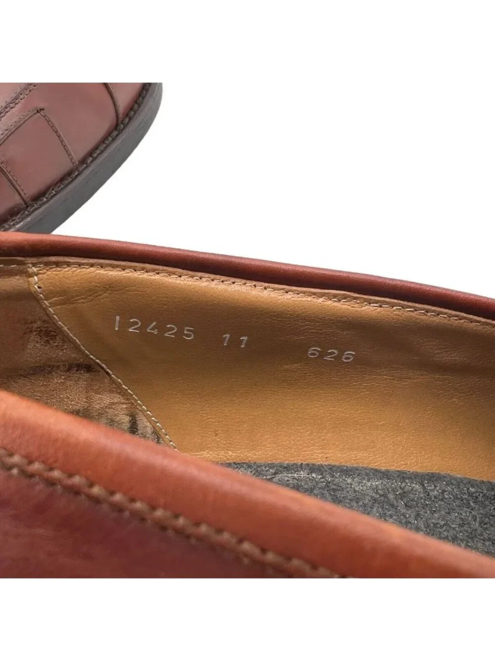 Michael Toschi Mens 11 M Loafer Slip On Brown Kidskin Italy